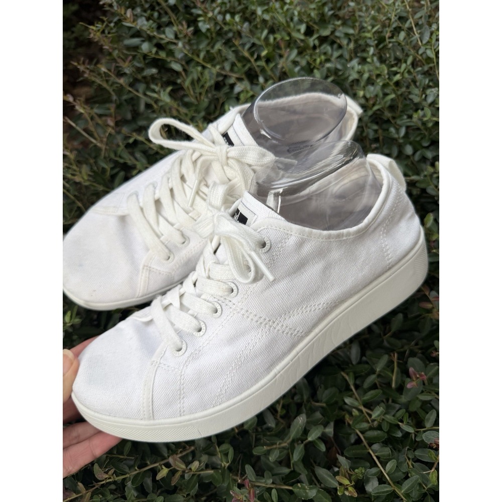 FitFlop Women's White Rally Canvas Sneakers Trainers Sz 9